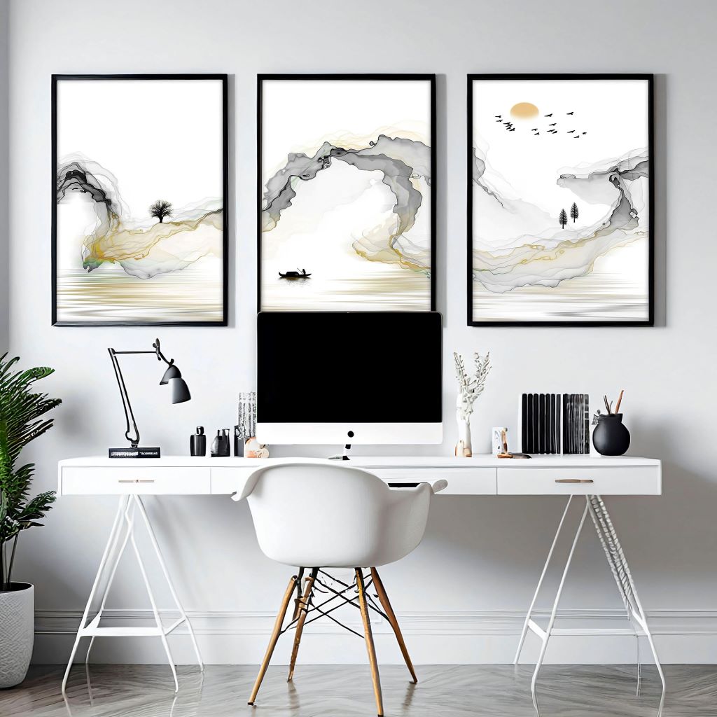 How do I choose wall art for my home office?