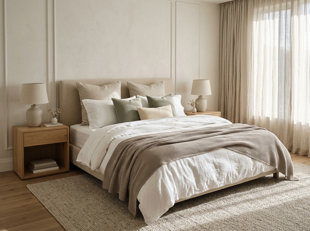 Transform your bedroom into a luxury retreat. Learn how to style a bed like an interior designer with designer tips on pillow arrangements, textures, and layers.